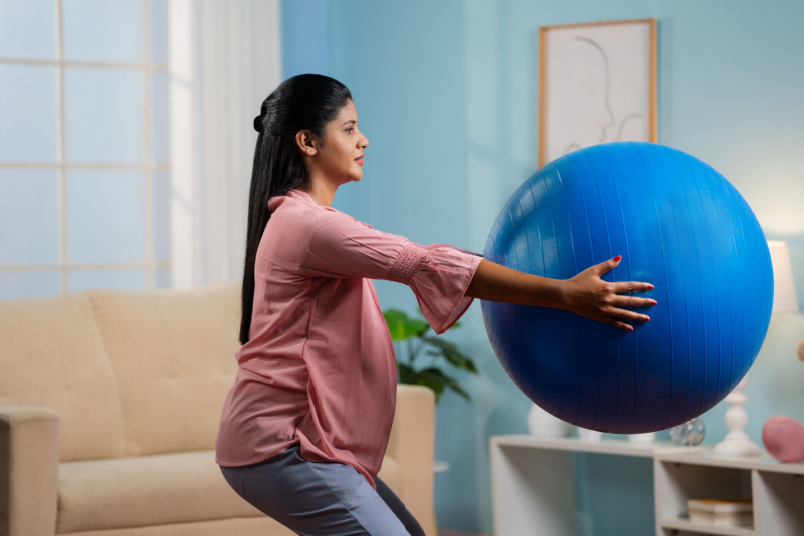 Pregnant Woman Doing Exercise - KM NU Hospitals